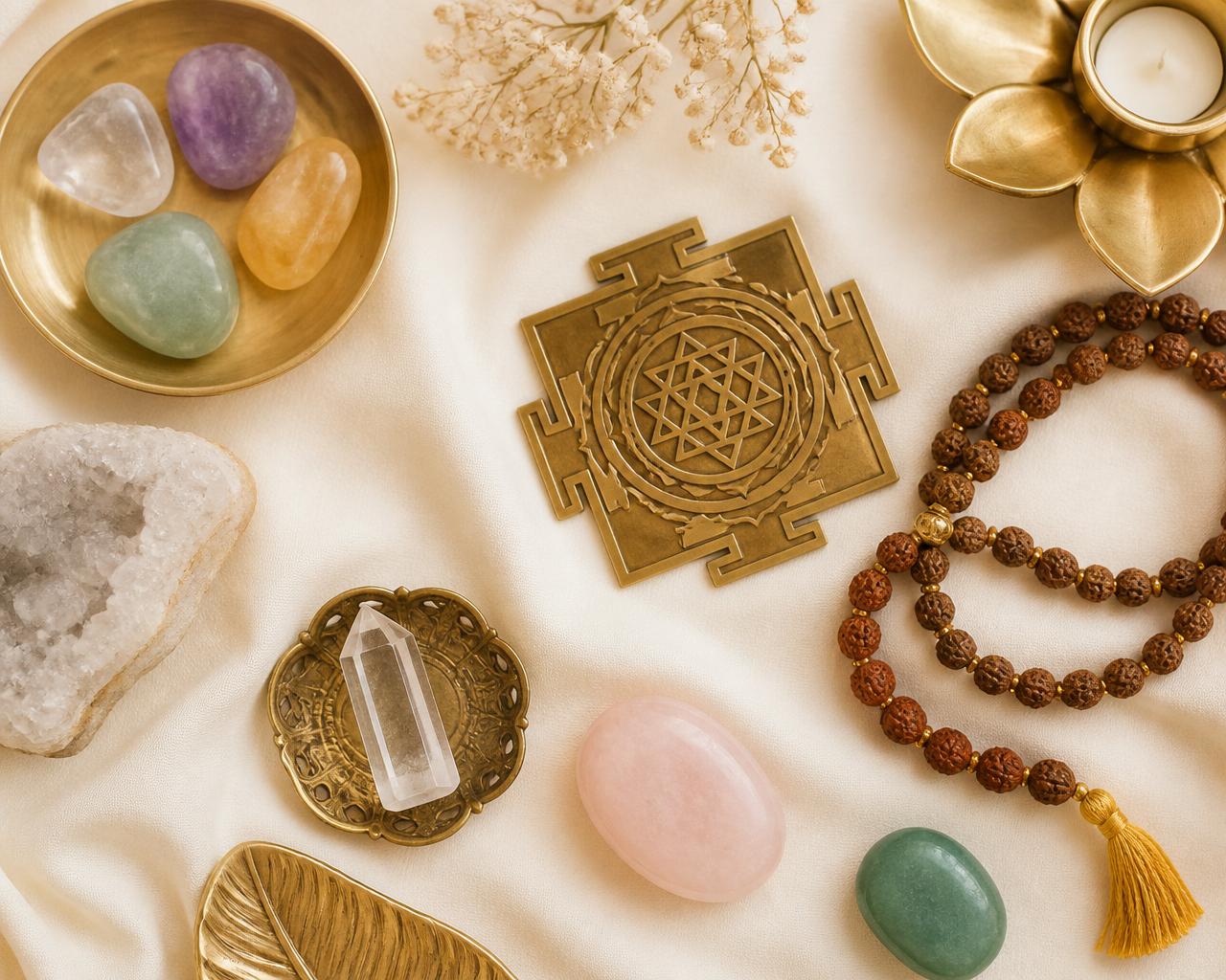 A selection of gemstones and healing crystals